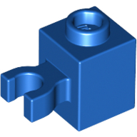 Lego kostka (kostička) 1x1 se svorkou (úchytem) svisle, modrá (6072680)